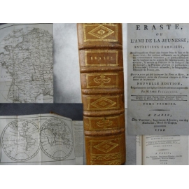 Fillassier Eraste ou l'ami de la jeunesse 1799 Complet Pédagogie éducation Mappemonde