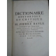 Dictionnaire de Bayle Edition imprimée à Trévoux Français 1734 5 vol in folio Philosophie Lumières Linguistique Histoire