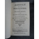 Ilharat de la chambre Abrégée de la philosophie ou dissertations sur la certitude humaine, la logique Edition originale