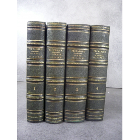 Plutarque vie des hommes illustres Alexis Pierron traduction et notes. 4/4 volumes bien reliés.