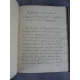 Manuscrit Réflexions sur le génie d’Horace de Despreaux et de Rousseau par Mr le duc de Nivernois Reliure plein maroquin