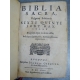 Bible lyonnaise de 1664 reliure pleine soie, et offerte par le relieur à Mr Belicard curé de Saint Bruno Rare .