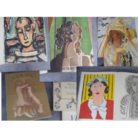 lot Revue Verve dont N° 5/6 sur la figure humaine avec les lithographies de Rouault, Braque, Derain, Léger, Matisse
