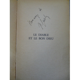 Signé par Jean Paul Sartre Le diable et le bon Dieu Gallimard 1951 année de l'originale bon exemplaire