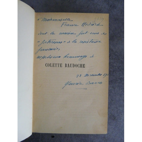 Dédicace de Barrès sur Colette Baudoche Emile Paul Frère 1917 Les bastions de L'est.