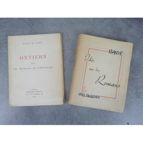 Sade Palimurge Pauvert Idée sur les romans et Oxtiern ou les malheurs du libertinage Lot de 2 volumes.