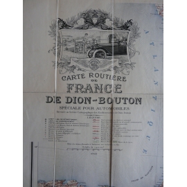 Carte routière France De Dion Bouton bel exemplaire parfait état