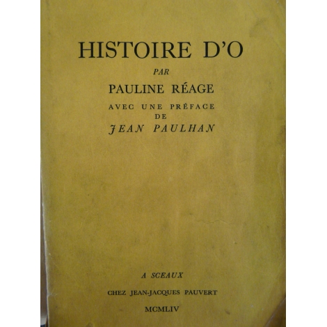 Réage (Pauline) Histoire d'O edition originale Pauvert 1954 le N° 428 tirage hors commerce Pauvert