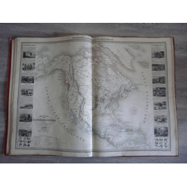 Vuillemin Atlas commercial industriel année 1860 8 très grandes cartes gravées splendide