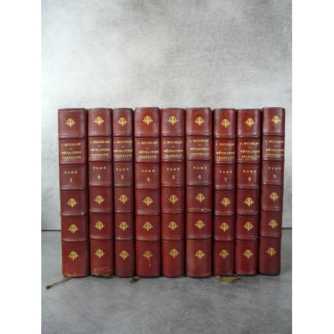 Michelet Jules Histoire de la révolution française 9/9 volumes Marpon et Flammarion 1879 reliures cuir.