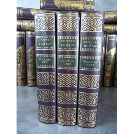 Jean de Bonnot Voltaire Contes et romans 3/3 volumes reliure cuir 1981