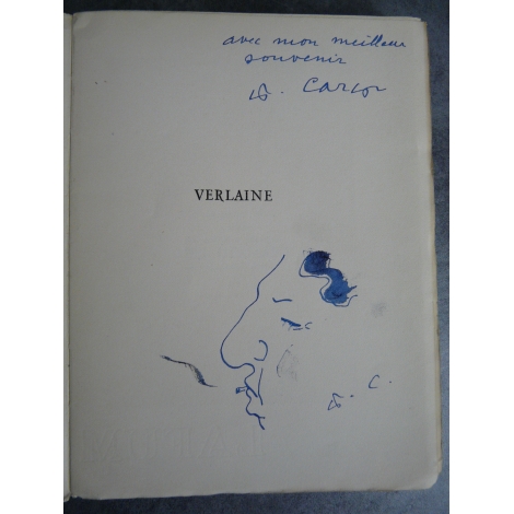 Carco Verlaine par Francis Carco envoi et autoportrait de Carco