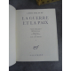 Tolstoï La guerre et la paix Cartonnage de Paul Bonet Ady Legrand Aquarelles Illustré moderne