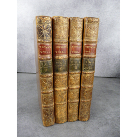 Thomson The Works of James Thomson in four volumes London 1766 Portrait et Gravures Reliures