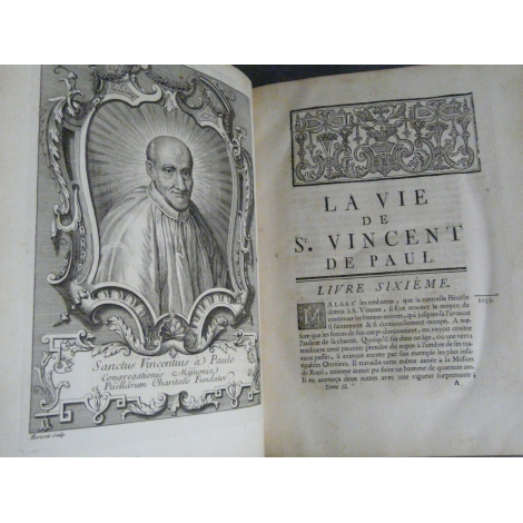 Collet La vie de Saint Vincent de Paul Nancy 1748 Patron des vignerons vins décoration cave Edition originale portraits gravés .