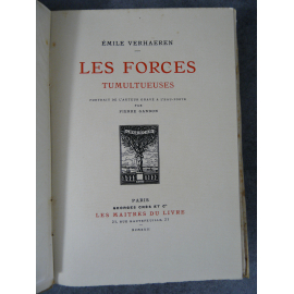 Verhaeren Emile Les forces tumultueuses Maîtres du Livre Georges Crès 1922 Numéroté sur papier de Rives