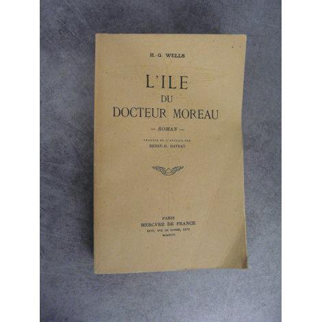 H-G. Wells L'ile du docteur Moreau traduit par Davray Exemplaire non coupé, bibliophilie.1946
