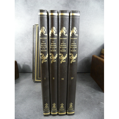 Emile Salomon Les chateaux historiques du Lyonnais et du Beaujolais Complet en 4 volumes devenus rares.