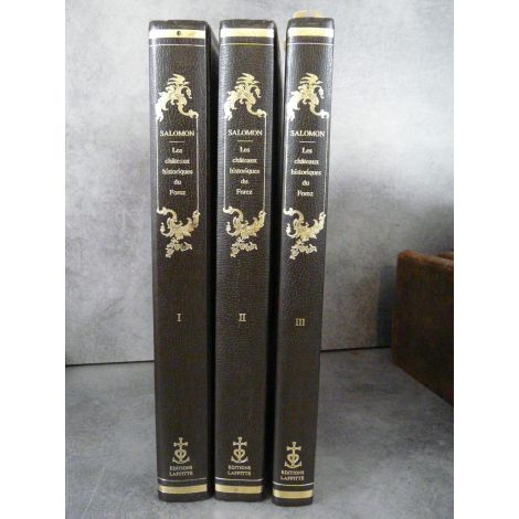Emile Salomon Les châteaux historiques du Forez Complet en 3 volumes devenus rares.
