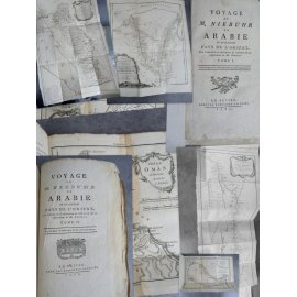 Voyage de Niebuhr en Arabie et pays de l'orient en Suisse 1780 6 cartes dépliantes quelques gravures