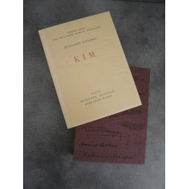 Kipling Rudyard Kim Mourlot lithographie Imprimerie Nationale Sauret numéroté Beau livre état de neuf