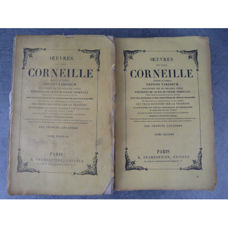 Œuvres des deux Corneille (Pierre et Thomas Corneille), précédés de la vie de Pierre corneille (théâtre, littérature)