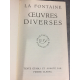 La Fontaine oeuvres diverses Collection Bibliothèque de la pléiade