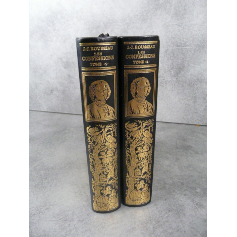 Rousseau jean Jacques Les confessions Jean de Bonnot Bel exemplaire reliure cuir. Tirage de tète