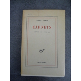 Camus Albert Carnets Janvier 1942 Mars 1951 Edition originale Paris Gallimard 1964 Sur papier pur fil N° 222