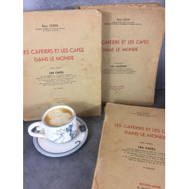 Coste Cafés et cafeiers dans le monde complet en 3 volumes 1955-61 planches, gravures et cartes photos.