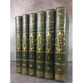 Anquetil Dulaure Lacroix Histoire de France reliures romantiques Complet en 6 volumes gravures.