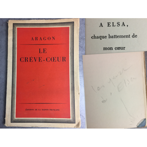 Aragon Le crève-coeur New-York Edition de la maison française première édition américaine vers 1942 first american p