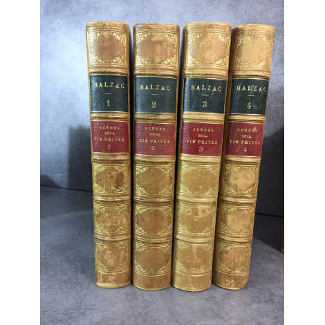 Balzac Honoré Scènes de la vie privée Michel Levy 1869 Grand in 8 Edition définitive reliure cuir