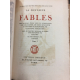 La Fontaine Les fables Bossard Un des 50 papier main d'Auvergne réimposé in8 Gravures avant la lettre. Reliures cuir