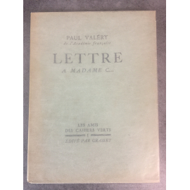Paul Valery Lettre à Madame C... Grasset 1928 le XCVIII des 180 sur papier velin pur fil
