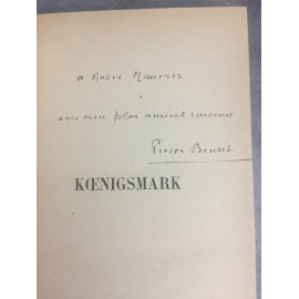 Pierre Benoit Koenigsmark Emile Paul frère 1918 Exemplaire dédicacé à André Maurois et avec son ex libris