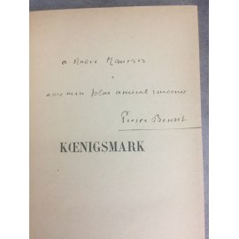 Pierre Benoit Koenigsmark Emile Paul frère 1918 Exemplaire dédicacé à André Maurois et avec son ex libris