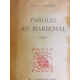 Claudel Paul Paroles au maréchal poème 1941 Lardanchet 1941 Collection Pauca Paucis Le 31 de seulement 110 grands papiers