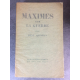 Quinton Maurice Maximes sur la guerre Grasset 1930 Edition originale sur Alfa