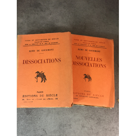 Remy de Gourmont Dissociations et nouvelles dissociations Edition originales grands témoins non coupées.