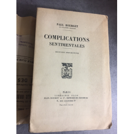 Paul Bouget Complications sentimentales Edition définitive originale le 57 des 100 papier lafuma. Non coupé
