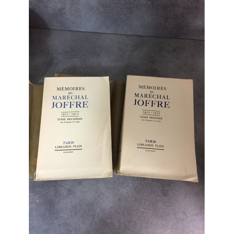 Mémoires du marechal Joffre Paris 1932 Edition originaleN° 733 sur pur fil lafuma 2 vol complet Grande guerre militaria