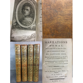 Narrations d'Omaï insulaire de la mer du sud Ami capitaine Cook Edition originale 1790 Voyage fiction