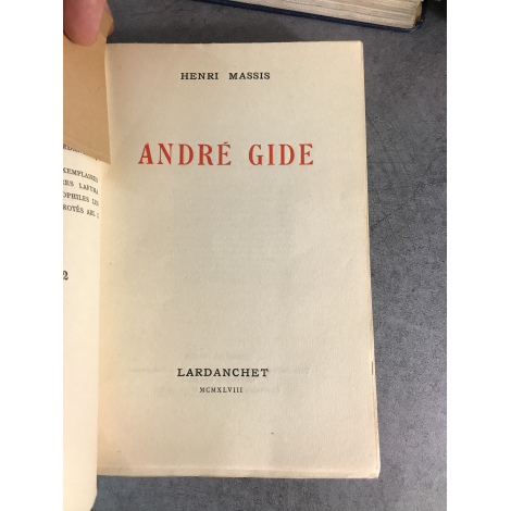 Henri Massis André Gide Edition originale non coupé le 122 des 500 sur vélin 1948