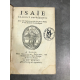 Isaïe, Le maitre de Sacy Desprez 1686 Reliure cuir du temps, bible