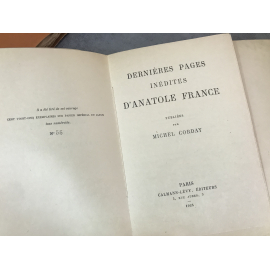 Anatole France Dernière pages inédites sur japon impérial seul grand papier grand témoins rare