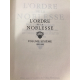 L'ordre de la noblesse Tome 6 seul Jean de Bonnot grand format1985 bel exemplaire très fort volume Heraldique