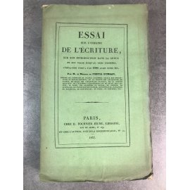 Fortia d'Urban Essai sur l'origine de l'écriture Broché non coupé EO 1832 Papyrus Caractères