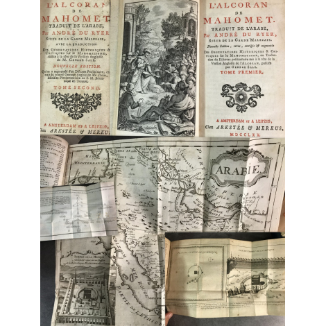 L'Alcoran de Mahomet traduit de l'arabe par André du Ryer Carte d'Arabie et plan de la Mecque Edition de 1770