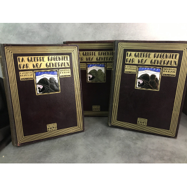 Reliure art déco plaques émaillés de Dunand La guerre racontée par nos généraux 3/3 vol complets.